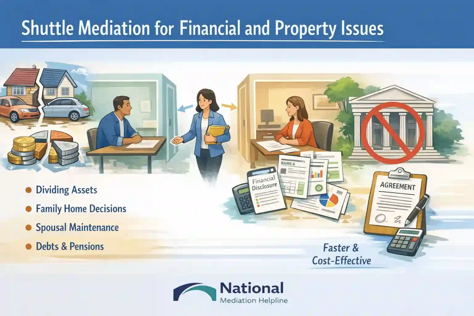 Shuttle Mediation for Financial and Property Issues Camborne